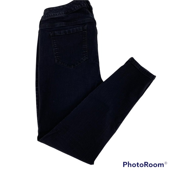 TORRID Stretch Skinny Minimalist Collage Mid Rise Denim Black Jeans Women Sz 14 - Picture 2 of 6